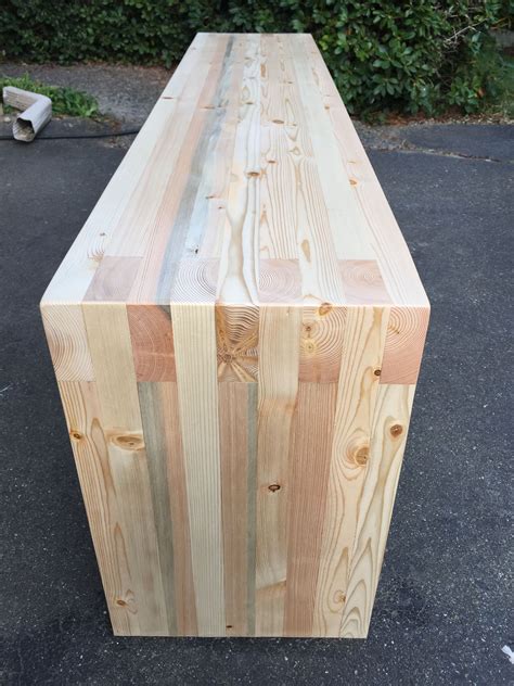 Box Joint, Doug fir, 2x4, entry bench, waterfall legs, industrial ...