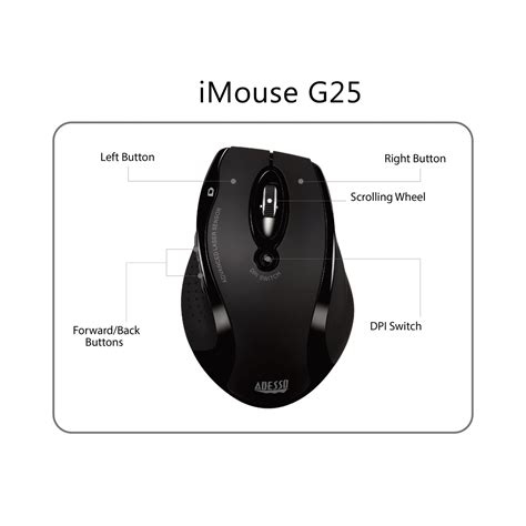 Wireless Ergonomic Laser Mouse - Adesso