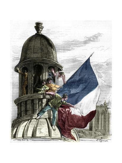 'Illustration of the Tricolor Flag Being Waved during the French Revolution of 1830 by Jules ...