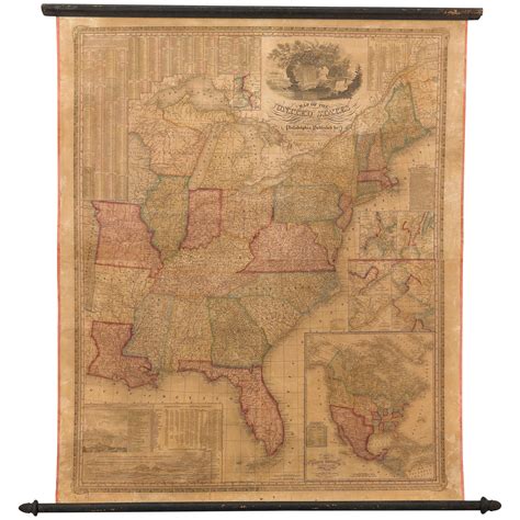 1857 Wall Map of the United States by Fanning, Bridgman and Ensign at 1stDibs | 1857 world map ...