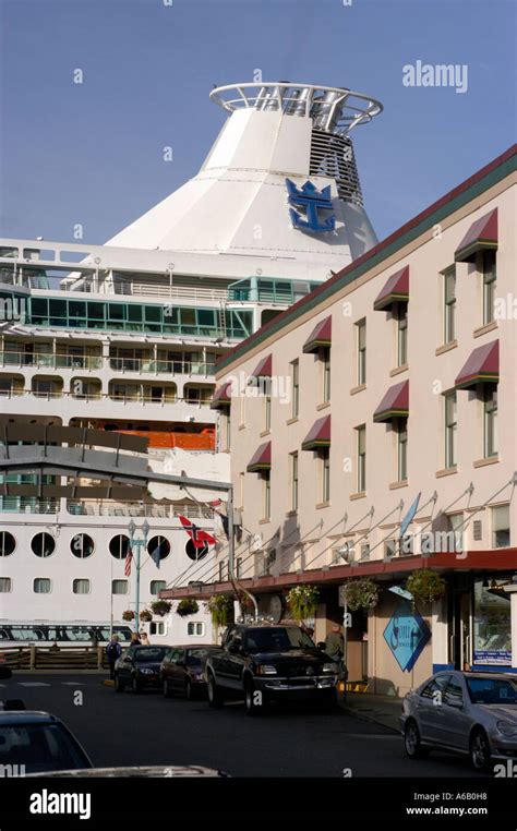 View of Ketchikan with cruise ship in port Ketchikan Alaska United States Stock Photo - Alamy