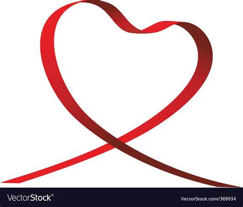 Heart shaped ribbon Royalty Free Vector Image - VectorStock