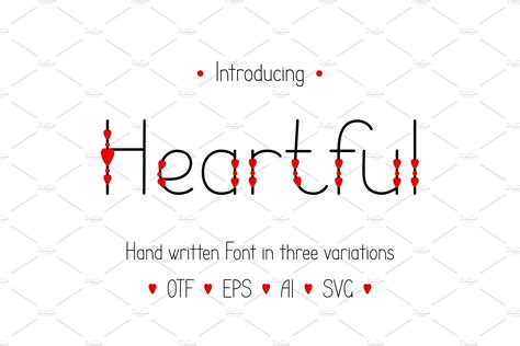 Heartful hand written decorated font | Creative Market