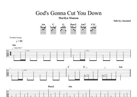 God's Gonna Cut You Down Chords & Tabs - Marilyn Manson