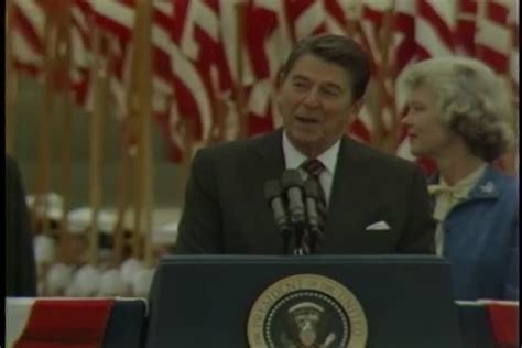 President Ronald Reagan Deliver Speech Crowd | Editorial Video ...