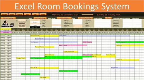 Conference Room Schedule Template Inspirational Excel Room Bookings ...