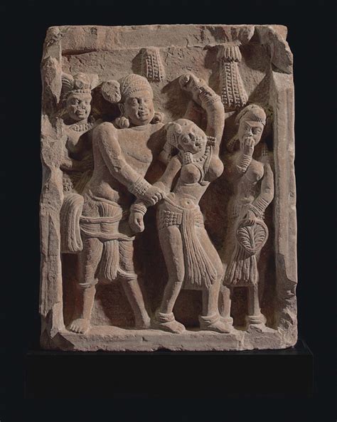 A mottled red sandstone relief , INDIA, MATHURA, KUSHAN PERIOD, 2ND CENTURY | Christie's