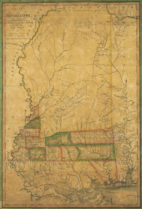 1819 Map of Mississippi DIGITAL DOWNLOAD State of Mississippi Showing ...