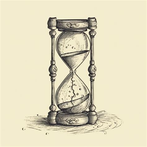 Premium AI Image | a drawing of a hourglass with a sand pouring out of it generative ai