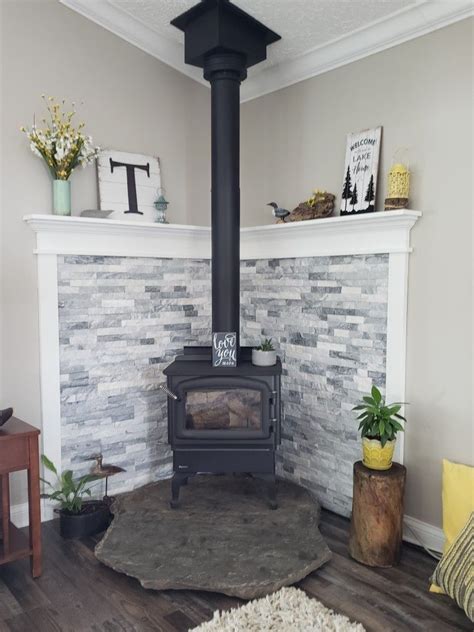 Corner Wood Stove, #corner #Stove #Wood #woodstovefireplace Tv wall ...