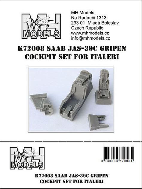 MH-MODELS K72008 SAAB JAS39C Gripen Cockpit set (Italeri)