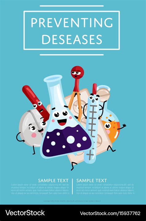 Preventing diseases poster with medical characters