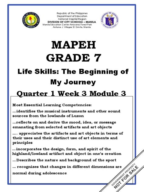 FINAL MAPEH Grade 7 Q1 Week 3 | PDF | Adolescence | Human Body