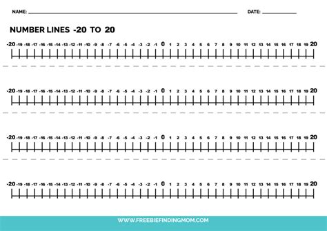 Free Printable Number Line to 20 PDFs - Freebie Finding Mom