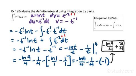 Evaluating Definite Integrals Using Integration by Parts | Calculus | Study.com