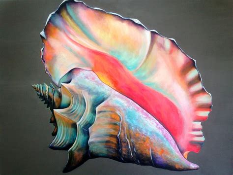 conch shell paintings - Google Search | Painted shells, Sea shells, Shells