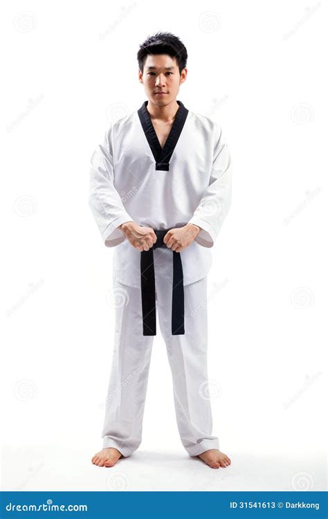 Taekwondo action stock image. Image of kick, black, combat - 31541613