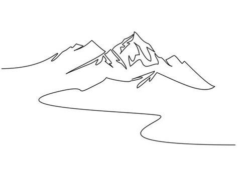 Mountain Line Drawing Clip Art