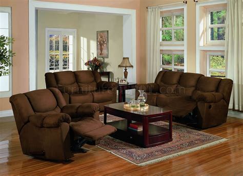 Beige Microfiber Elegant Living Room W/Reclining Seats