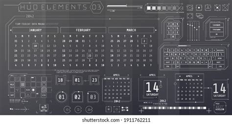 Set Hud Calendars Elements Futuristic Interface Stock Vector (Royalty ...