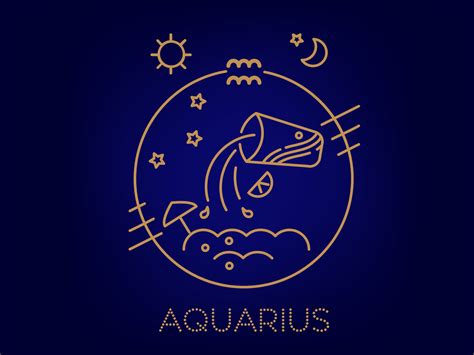 Aquarius zodiac sign, logo, tattoo or illustration. by Oksana So on ...