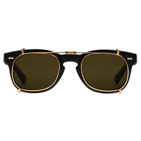 Gucci - Round Sunglasses with Crystals - Black Yellow - Gucci Eyewear ...