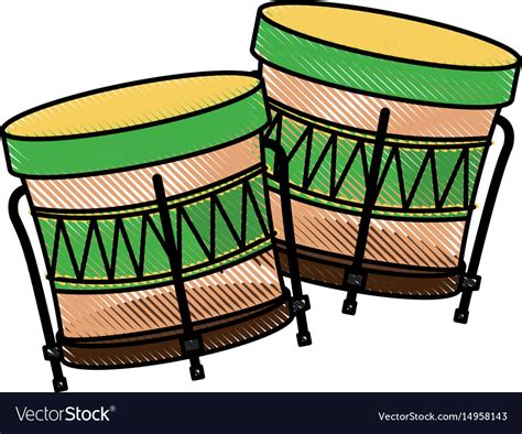 Brazilian samba batucada drum instrument music Vector Image