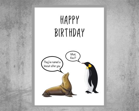 Funny Penguin Joke Birthday Card for Him or Her Brother Dad - Etsy UK