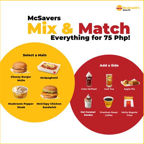 McDo McSavers Mix and Match 2024 - Your Fav Combo in ₱75!