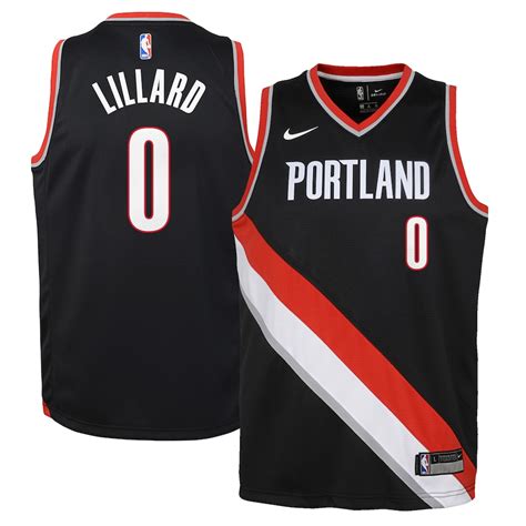 Nike Damian Lillard Portland Trail Blazers Youth Black Swingman Jersey ...