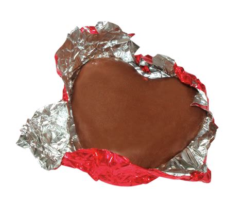 Chocolate heart in red foil