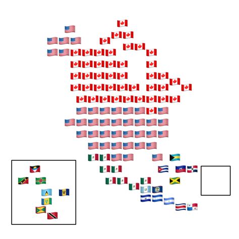 North America Emoji Flag Map Minefield Quiz - By ryan14