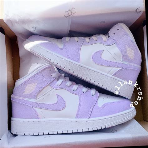 Lilac Purple Nike Air Jordan 1 Mid Custom - Etsy UK