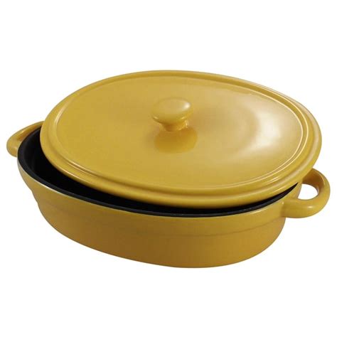 Shop KitchenWorthy Non-Stick Ceramic Oval Baking Dish with Lid ...