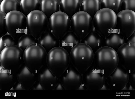 a many black balloons background, 3d render Stock Photo - Alamy