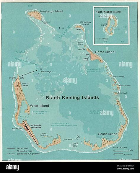 1976 cocos islands map hi-res stock photography and images - Alamy