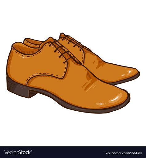 Cartoon - pair leather men shoes Royalty Free Vector Image