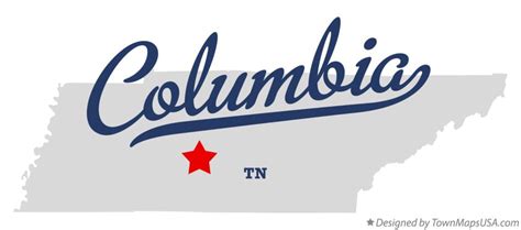 Map of Columbia, TN, Tennessee