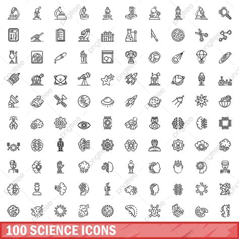 100 Vector Art PNG, 100 Science Icons Set, Background, Biology, Dna PNG Image For Free Download