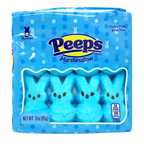 Peeps Blue Easter Bunny Marshmallow Candy, 3 Ounce, Pack of 4 - Walmart.com