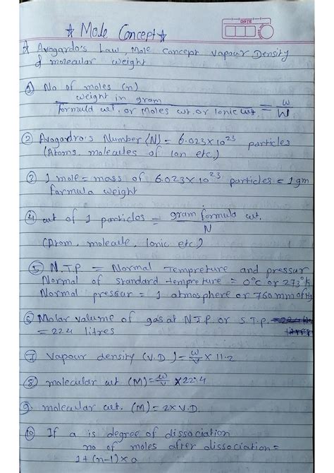 SOLUTION: Chemistry mole concept - Studypool