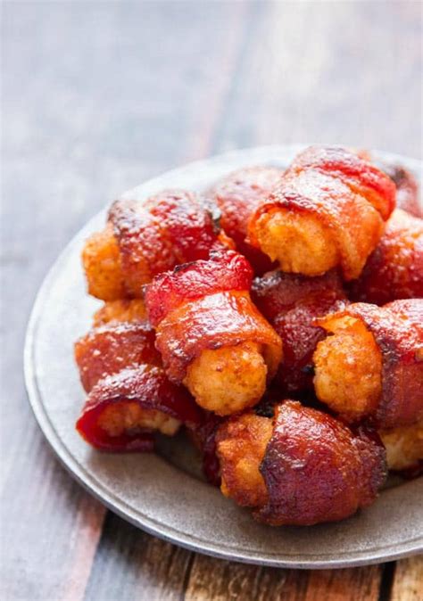 Bacon Wrapped Tater Tots With A Sticky-Sweet Spicy Glaze • The Wicked ...