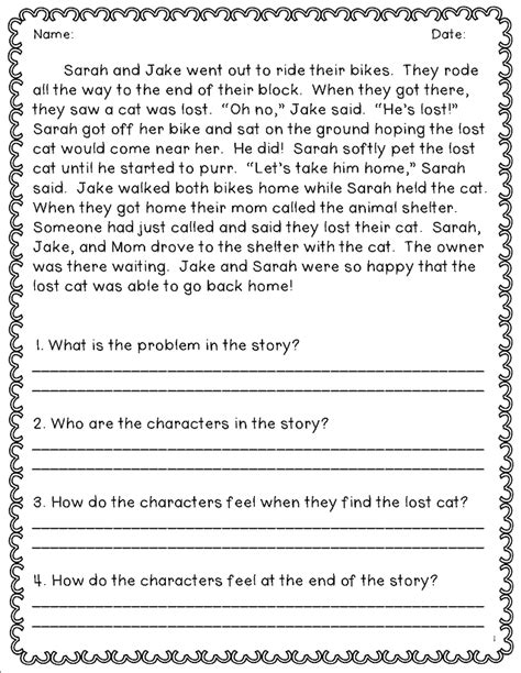 Reading And Answering Questions 2nd Grade