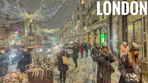 London SNOW Walk ⛄ Snowing Central London 2022 | London Best Christmas ...