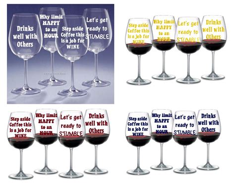 9 Wine glass sayings - Digital cutting files - INSTANT DOWNLOAD - svg, , silhouette studio, png ...