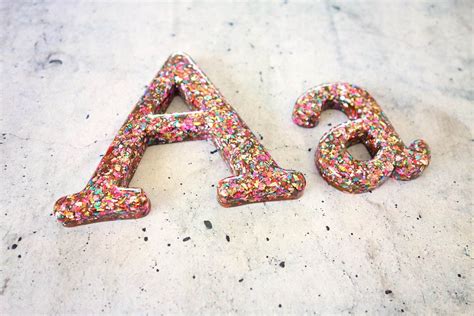 Glitter Letter A Resin Letter Filled with Glitter Glitter