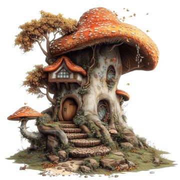 Mushroom House Aesthetic, Mushroom, Character, Cartoon PNG Transparent Image and Clipart for ...