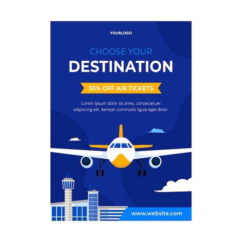 Free Vector | Flat design airline company poster template