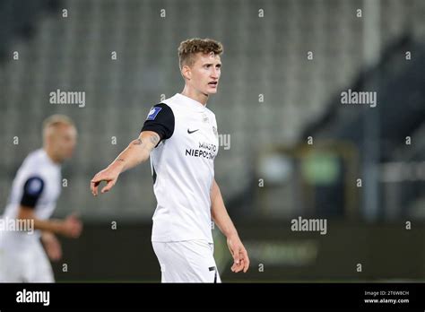 Wojciech Hajda of Puszcza Niepolomice seen during the Polish PKO Ekstraklasa League 2023/2024 ...