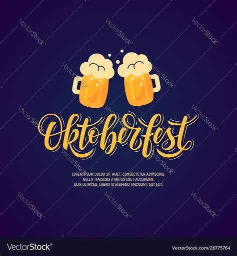 Oktoberfest banner design in flat style Royalty Free Vector